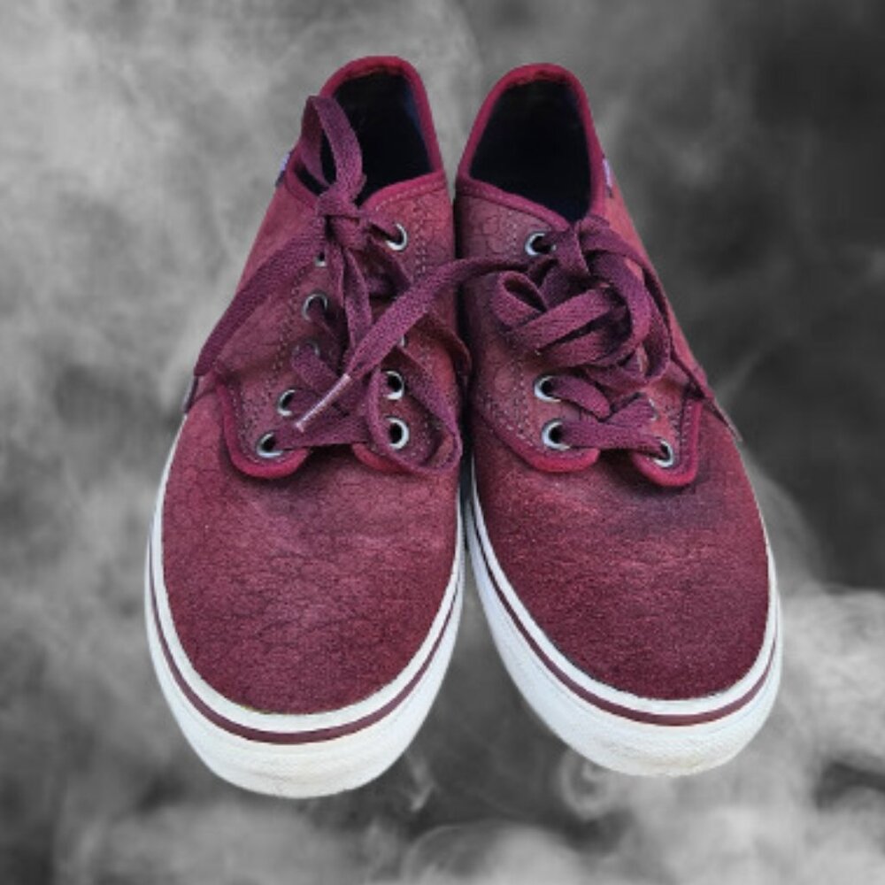 Vans Chima Ferguson Authentic Lowpro Sk8 Sneaks Burgandy Textured Suede  7.5